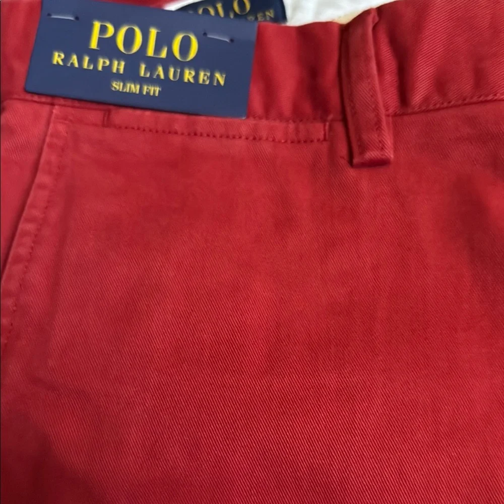 💰SALE NWT Polo Ralph Lauren Men’s Red Slim Fit Pants - Picture 3 of 5